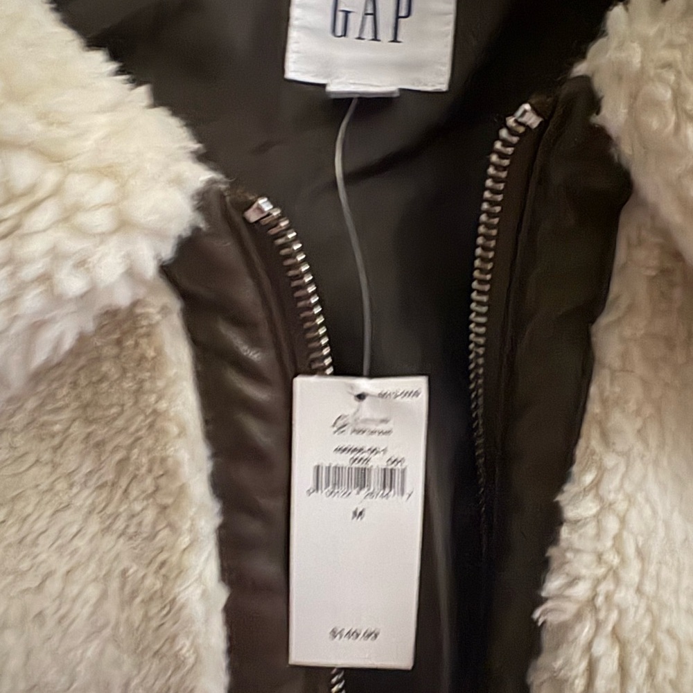 GAP Cream and Brown Teddy Jacket - Picture 3 of 4